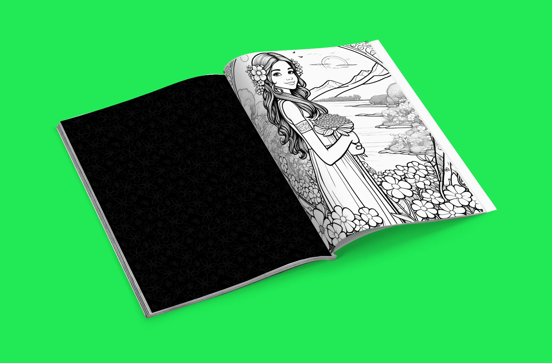 Ready to Be Colored – Floral Faces 2 detail image